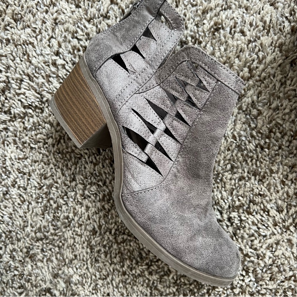 Time and Tru Gray Ankle Booties with Modern Design